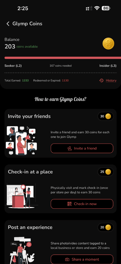Deals & Glymp Coins