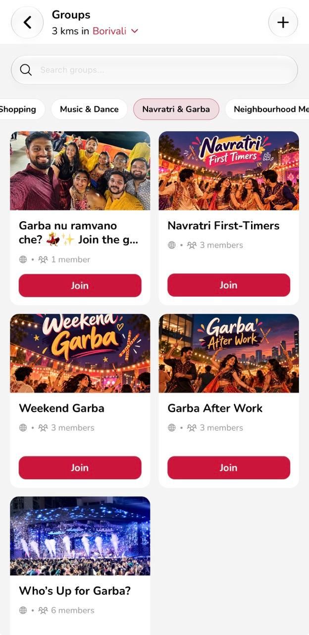 Groups in the Glymp app